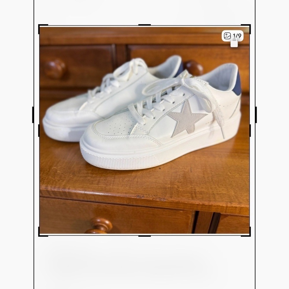Vintage Havana Ream white‎ platform sneakers woman 8 star leather lace up